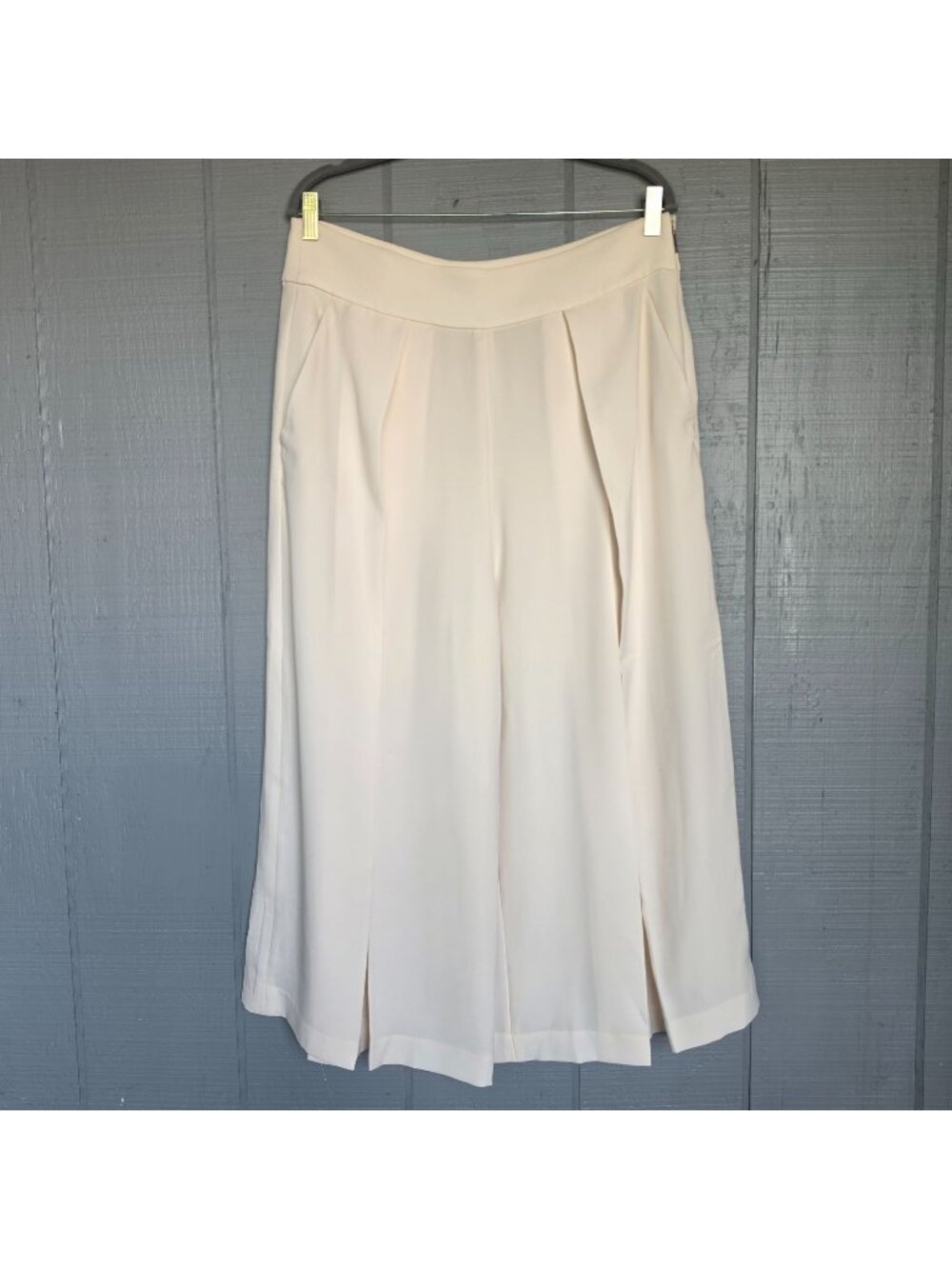 Lauren Ralph Lauren Women’s 14 Ivory-Cream Wide Leg Palazzo Pleated Dress Pants